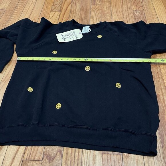I Stole My Boyfriends Shirt NWT Black Sweatshirt Embroidered Smiley Faces Large‎ - Picture 6 of 7